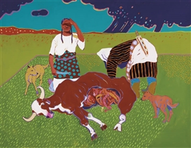 BEEF ISSUE AT FORT SILL by T.C. Cannon